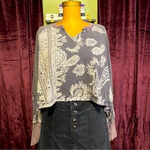 Free people printed long sleeve top